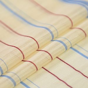 100cm*140cm Beige Slub Natural Silk Linen Stripe Fabric For Dress