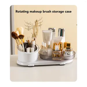 Storage Boxes 1pc Makeup Organizer 360 Degree Rotating Brush Jewelry Display Stand Desktop Tray For Cosmetics Skincare