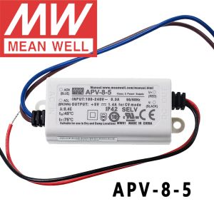 Original Mittelwert Well APV-8-5 Meanwell 5V/1,4A Konstante Spannungsdesign 7W Einzelausgangs-LED-Schaltnetzversorgung