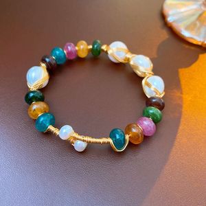 Jade, Baroque, Pearl Open Bracelet, Fashionable High End, Light , Personalized and Elegant Handicraft