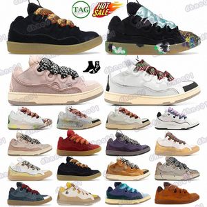 Designer sneakers shoes Leather Curb Mesh Women mens Extraordinary Embossed White Ivory Red Pale pink Multi Calfskin Rubber Nappa platformsole men wom 25Oy#
