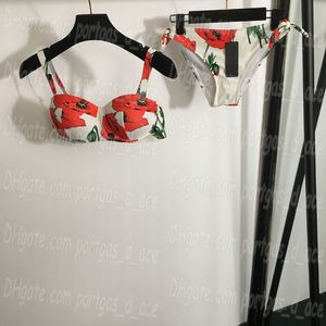 Designer sexig bikinis kvinnor märke badkläder sommarblommor baddräkt tryck strand sexig utomhus fritid pool