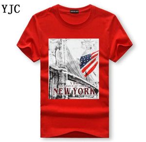 Summer Men039s Odzież Tshirts Cartoon Print USA Flag Men T Shirt krótki rękaw Casual Cotton T Shirt Men C75979461