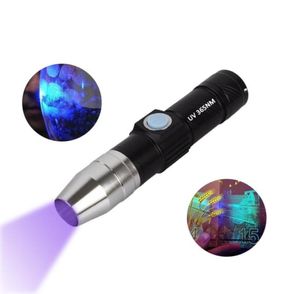 Taschenlampen Taschenlampen USB wiederaufladbar 365nm UV Light 3W LED Mini Taschenbrand Blacklight für Geld