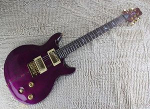 Najwyższej jakości niestandardowe fioletowe tiger klip gitary elektryczna Złota sprzętowa gitara w magazynie 177387517
