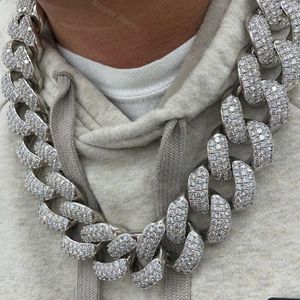 Hiphop Sterling Sier Pass Diamond Tester Vvs Iced Out 25Mm Moissanite Cuban Link Chain