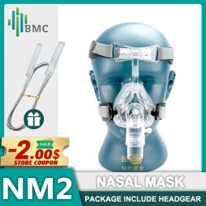 Máscara nasal bmc cpap com correia de capacete nm2 adequada para a maioria