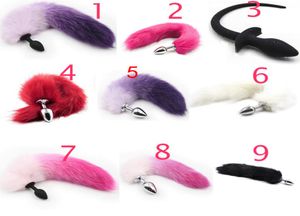 Fetysz Soft Wild Fox Tail Metalowy stalowa silikonowa wtyczka analna wtyczka tyłka dla kobietbdsm Cosplay Akcesoria Paws Buttplugadult 2142893