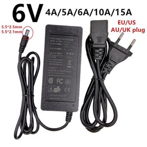 6 V Universal Wechselstrom zur DC -Leistungsadapterversorgung 110 V 220 V 6 Volt 4A 5A 6A 10A 15A Switch Converter Adapter Adapter 5,5 mm*2,5 mm