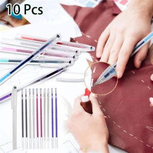 10pcs Calor marcador mágico Mager temperatura da caneta Desaparecendo canetas de teclas de tecido recarregam acessórios de costura artesanal DIY