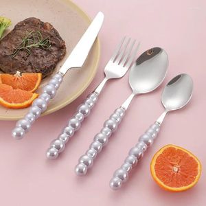 Dinnerware Conjunto de bife faca de aço inoxidável garfos de mesa completos para utensílios de mesa e colher de quatro peças para jantar de talheres cozinha barra
