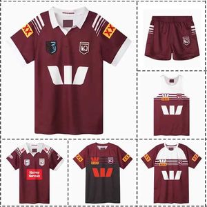 2024 Queensland Maroons Home Away Captains Singlet Shorts Rugby Jersey - Mens Size S-5XL Print Name Number Top Quality