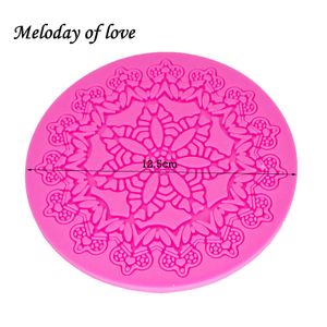 Round lace mat flower Texture Silicone Mold DIY cake Decorating tools Fondant Sugarpaste Craft suitable for polymer clay 1362