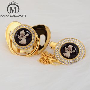 Miyocar ouro prateado anjo adorável beling prata chupeta e chupeta clipe bpa grátis Bling de design exclusivo Gag-8/9