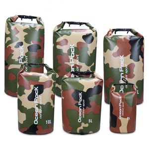 PVC Waterproof Dry Bag 5L 10L 15L 20L 30L Outdoor Diving Foldbar Man Women Beach Swing Bag Rafting River Ocean Ryggsäck