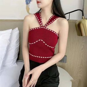 Summer Sweater Women Pull Femme Low Cut Sexy Sticked Vest T-shirt V-Neck Croped Top Plus Size Size Tank Top T Shirt