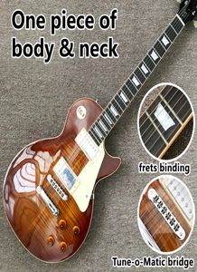 E -E -Gitarre 2021 Style Gitarre Ein Stück Hals Body Bünde Bindung Tabak Burst Maple Top9129296