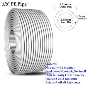 Wholesale 100m/Roll 1/4" 3/8" PE Pipe Food Grade Water Purifier Pipe Hi-quality Soft Tube Aquarium Flexible Hose RO Water Pipe