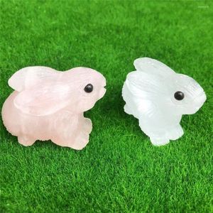 Figurine decorative Sculture carine Crystal Crystal Crystal Clear Quartz Intaglio intaglio Animal Crafts Decorazione per la casa