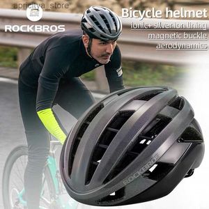 خوذات ركوب الدراجات Rockbros Mens Professional Professional Cycling Cycling Buck Magnetic Buck Mountain Bike خوذة خوذة دراجة خفيفة متكاملة L48