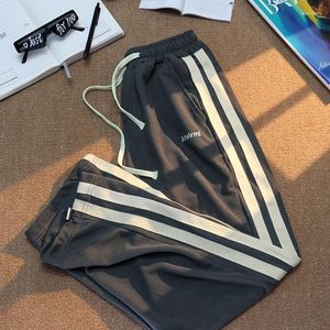 Men's Pants Waffle Ins Stripes All-Match Fashion Casual