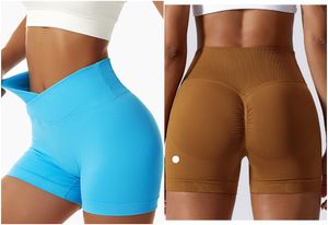 4596 pantaloncini da donna in outfit da yoga che corrono pantaloni ciclistici a fitting esercitati per adulti in vita alta indossare ragazze elastiche pantaloni caldi sottili sottili sportivi magri