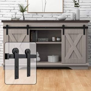 Haccer I-Shaped Sliding Door Hardware Cabinets Slides Kit For Double And Single Door TV Stands Wardrobe Furniture Slide