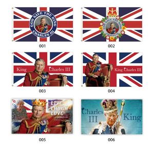 Union Jack Flag King Charles III nasz nowy król, aby być flagami 90x150 cm długość Króla pamiątkowego Banner2745263