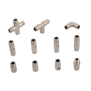 High Pressure Brass 3/8" Interface Slip Lock Quick Connector Tee Elbow Straight Joint With Nozzles Seat Misting System Fittings