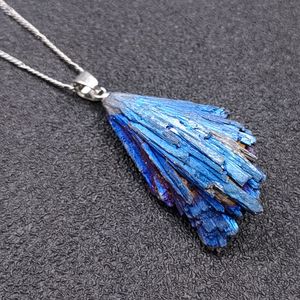 Irregular Tourmaline Pendent Natural Healing Stones Colorful Peacock Tail Necklace Pendants for Women Men Jewellry Accessories