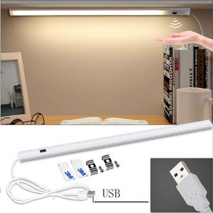 USB Power LED Light Under Cabinet Bar Light 5V 3 Colors Adjustable LED Closet Light Handsweep Sensor Bedroom Kitchen Night Lamp