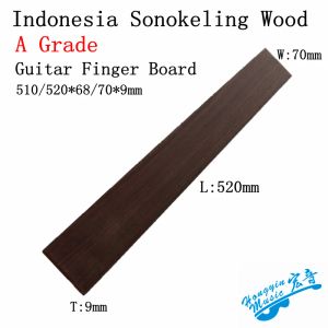 手作りグレードインドネシアソノケリングウッドギターフィンガーボード素材DIYローズウッドフィンガーボードギターアクセサリー520*70*10mm