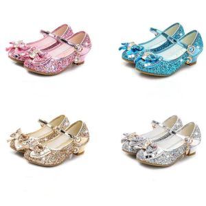 Sneakers Shoes New Summer Girls Sequins Children Leathe Sandals Christmas Child High Heels Girls Princess Sandals Party Shoes 312 Years
