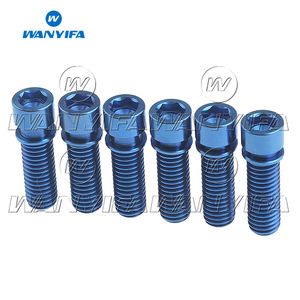 Wanyifa Titanium M8x20 25mm BMX Hex Bolts with Washers Screws for Bicycle 6pcs