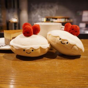 Cute baked strawberry cake expression dessert bread plush toy doll keychain grab doll machine pendant