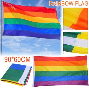 Kärlek har ingen kön 90 * 60 cm gay stolthet kärlek regnbåge flagga för homosexuell Philadelphia Philly LGBT