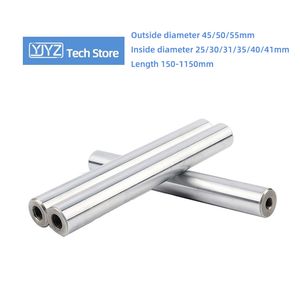 2PCS Linear Optical Axis Chrome-Plated Round Rod Polished Rods Guide Hollow Hard Shaft Outsid Dia 45/50/55mm Length 150-1150mm