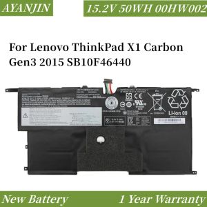 Baterias 15.2V 3.29AH/50WH 00HW003 SB10F46441 45N1700 Bateria de laptop para Lenovo ThinkPad X1 Carbon Gen3 2015 00HW002 SB10F46440