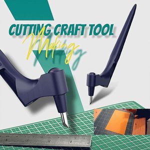 Craft Cutting Tools 360 Roterande blad Papperskärare 3 snidknivblad Skärpenna DIY Konst slitfast konstskärningsverktyg