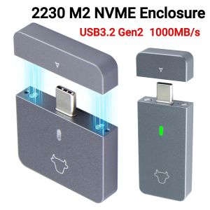 Корпус M.2 NVME 2230 SSD Корпус USB C Adapter 10 Гбит/с USB3.2 Gen2 Внешнее ящик для корпуса для M2 2230 NVME SN740/SN530 520/PM991A/BG4/BC711