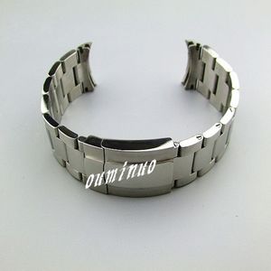 20mm NEW Pure Solid 316L Curved end Stainless steel Silver Polished Brushed Finished Watch Bands Bracelets for SOLEX watch252R