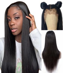 Straight Lace Front Human Hair Wigs With Baby Hair Natural Color Peruvian Remy Glueless Human Hair Wigs For Black Women1633094