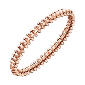 Designer charme carter bala 925 prata esterlina banhado 18k rosa de ouro rosa pulseira de unhas na moda e versátil pulseira de luxo leve