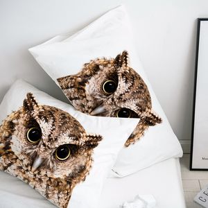 3pcs Animal Swan Owl Pattern Bedding Têxteis domésticos Conjunto de roupas de cama queen -cama com capa de edredão de edredom de edredom conjunto de roupas de cama