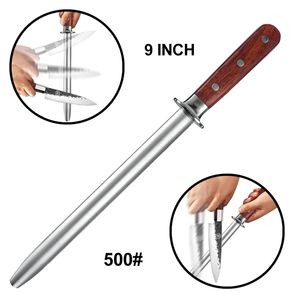 Professionell diamantrund rund ska Shank Sharpning Rod Kök Knivskivare Kniv Shears Scissors Sharpening Stick Honing Steel