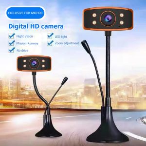 Webcams Webcam 1080P Full HD Web Camera 30fps Night Vision With Microphone USB Plug Web Cam For PC Computer Gamer Mac Laptop Webcam