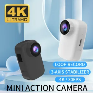 Kameror 2023 Ny WiFi 4K HD tummen Action Camera Antishake Video Driving Recorder Riding Pocket Aport Camera med magnetisk bakre klipp