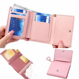 Koreańskie urocze carto cat kobiety portfele małe uchwyty kredytowe Purple Pu dziewczyny przenośna skórzana karta monety Prezenty portfel Port portfel S T9Z6 J7YW#