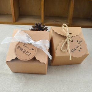 20/50 pezzi di onda motivi Kraft scatola di carta caramella Biscuit cioccolato scatola regalo scatola regalo decorazione fai -da -te