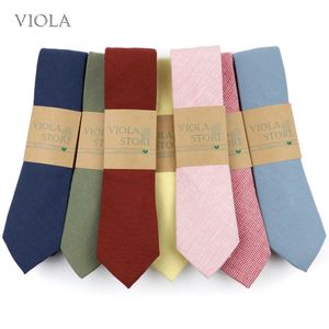 Neck Ties New solid color 100% cotton bow tie 6cm thin pink sky blue wedding dress party evening dress tie gift bow tie mens accessoriesC240410